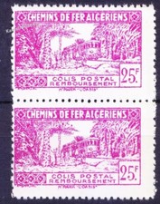 Algeria 1945 MNH V pair, Railways Parcel Post Trains