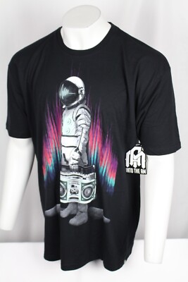 Into the AM Men's Astranout Boom Box Graphic Short Sleeve Shirt 3XL Black