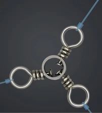 3 Way Fishing Swivel Crossline Trolling Line Lure Connector Fish Swivels 5/0-8#