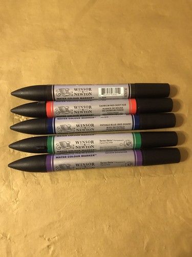Winsor and newton watercolour marker set of 5 New!