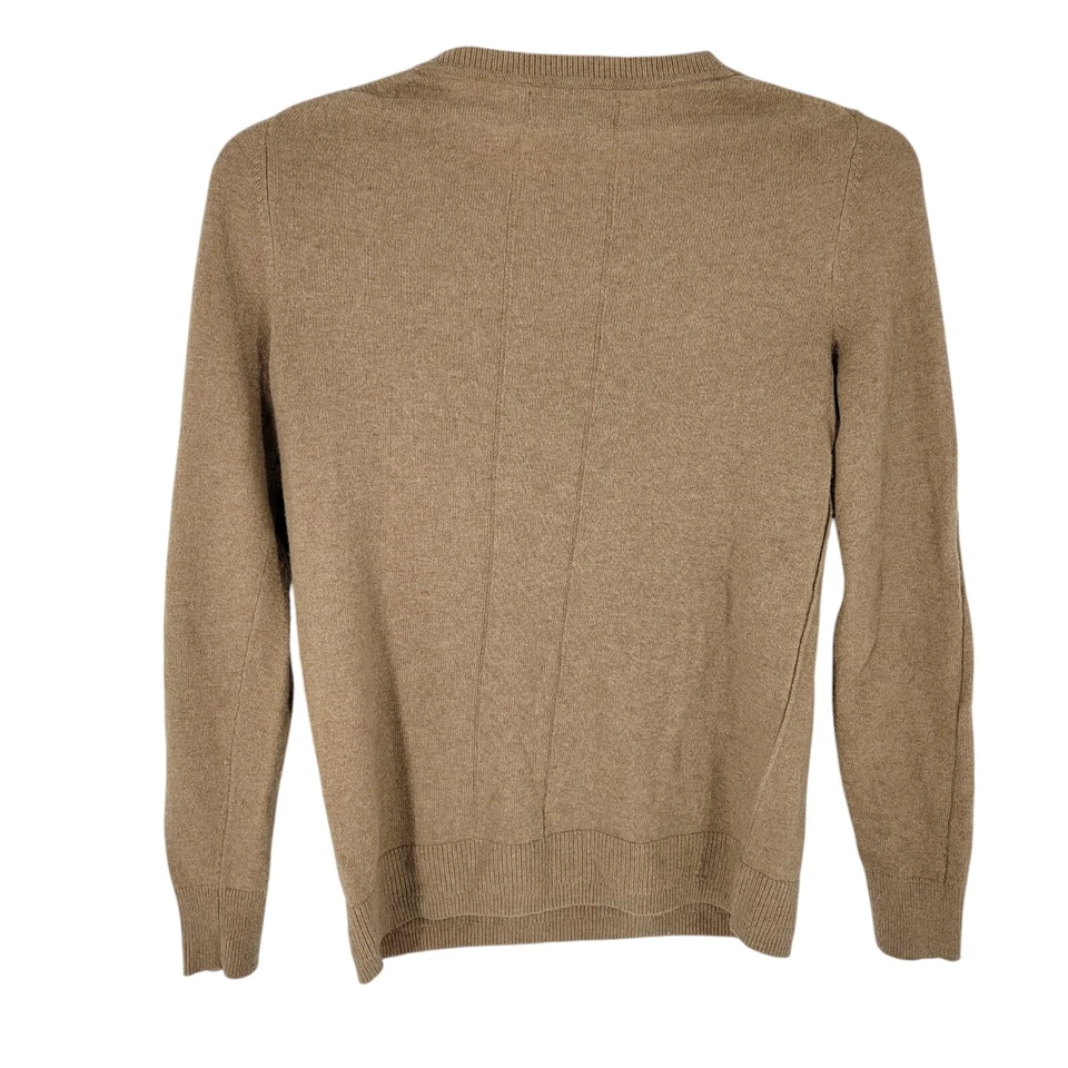 Suéter de fio italiano fino Banana Republic Filpucci tamanho pequeno cápsula de lã bronzeada - Imagem 4 de 4