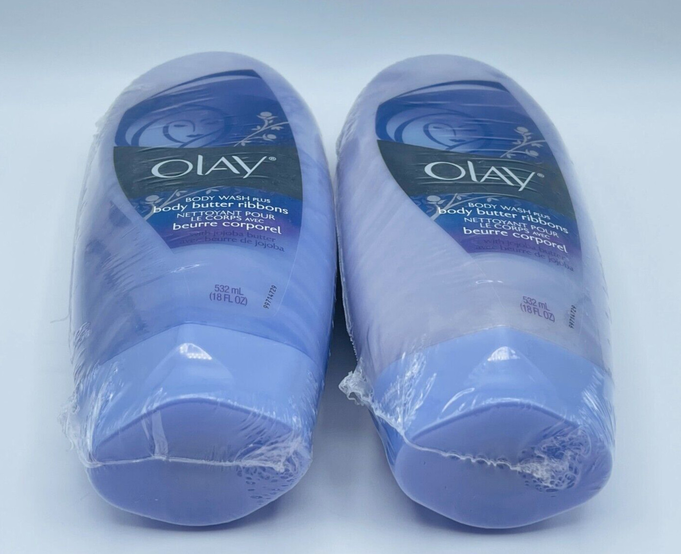 2 x Olay Body Wash Plus BODY BUTTER RIBBONS Jojoba Butter 18 oz Sealed Free Ship