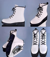 Damen Stiefeletten gefüttert dicke Profilsohle Reissverschluss + Schnürung