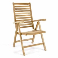 Divero Gartenstuhl Klappstuhl Hochlehner Mit Armlehnen Teak Holz Unbehandelt