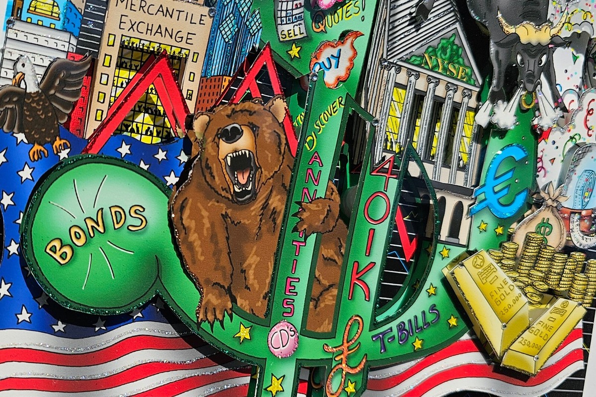 Charles Fazzino Running of the bucks Stock Investor Finance Art 3D