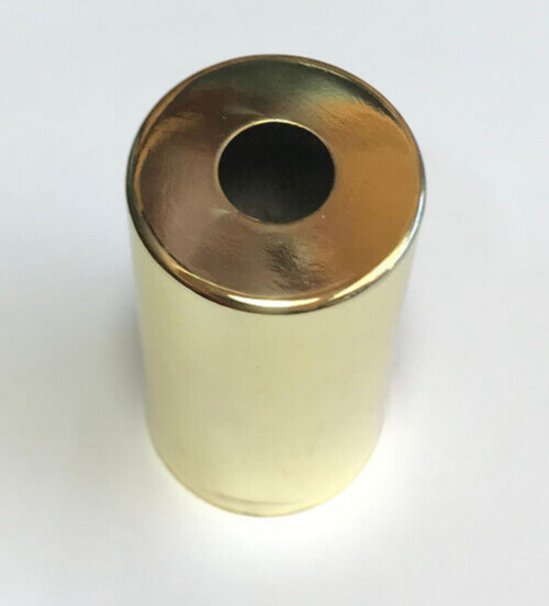 Polished Brass Socket Cup For E12 Candelabra Sockets - 1 7/8" Tall, Part #11660JB