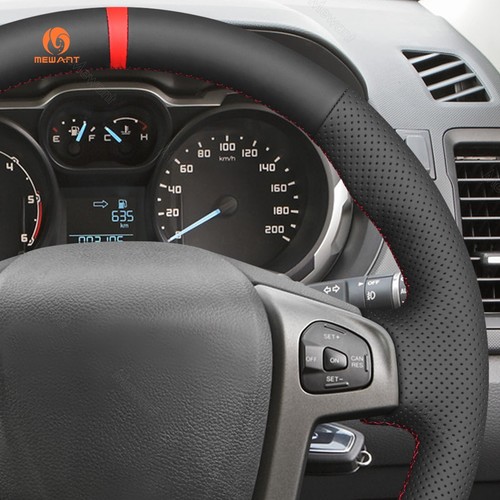 MEWANT Hand Stitch Real Leather Steering Wheel Cover for Ford Ranger 2011-2015 - Picture 5 of 10