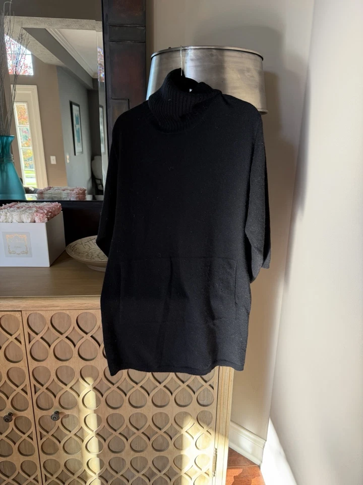 Theory Black 100% Cashmere Turtleneck Sweater Dress Womens Size S - Image 2 of 4