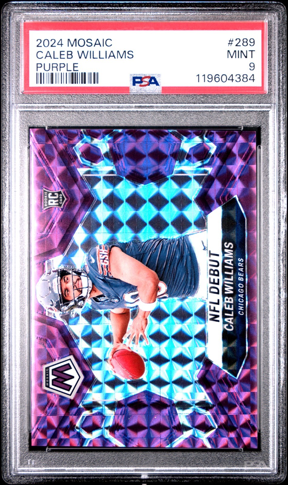 2024 Panini Mosaic - NFL Debut Caleb Williams #289 Purple Mosaic Prizm /49 (RC)