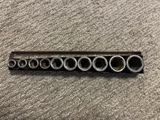 Vintage 10 Pc Fleetwood 6 Pt Impact Socket Set 1/2" Drive 7/16"- 1" Japan