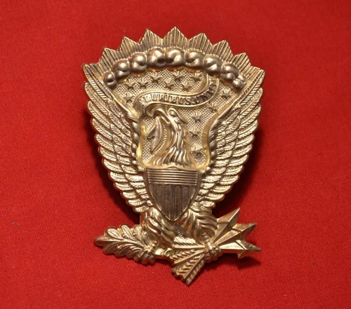 Civil War 1851-1872 Jeff Davis Hardee Hat Eagle Pompon Badge RESTRIKE NONE FINER