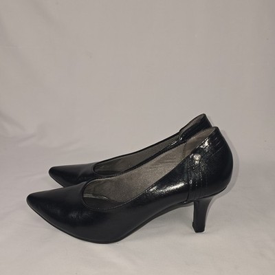 LifeStride Soft System Black Pointed Toe Pumps - Comfortable Work Heels - Size 9
