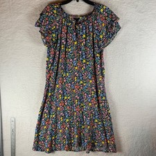 Talbots Women's Flutter Tiered Sleeves Multicolor Summer  Floral Dress Size 8