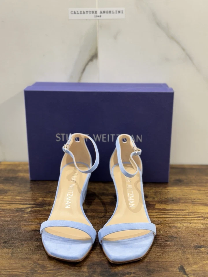 stuart weitzman Sandalo 50 Wedge   Suede Celeste   Luxury Woman  Donna 38 - Immagine 2 di 4