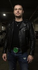 NEW Men Silver Metal Buckle Gothic Fashion Green Skeleton Biker Skulls Halloween