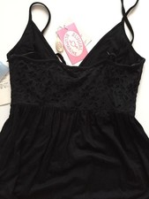 Vintage Blugirl Blumarine V Neck Camisole Dress Black IT38 NWT