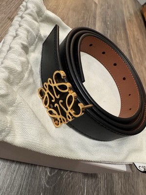 Loewe Anagram Reversible Belt Black/Tan 95