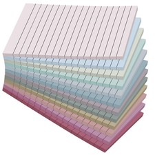 12 Pack Lined Sticky Notes in Retro Colors,Sticky Note 4*6 inch, 12 Colors 