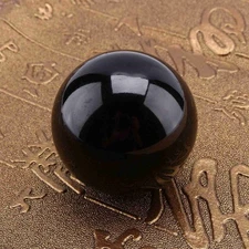 Hot Asian Rare Natural Black Quartz Glass Healing Ball Sphere 40mm+Stand