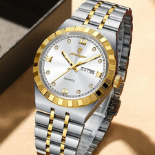 NEW POEDAGAR Luxury Watch Men's 41MM Analog Stainless Steel Waterproof Luminous