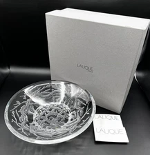 Lalique (France) "RONCES" ("Brambles") Clear Crystal Bowl #10373600 w/Box & Cert