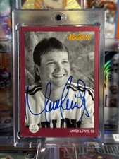1991 Studio Mark Lewis #48 On Card Rookie Autograph Cleveland Indians RC. rookie card picture