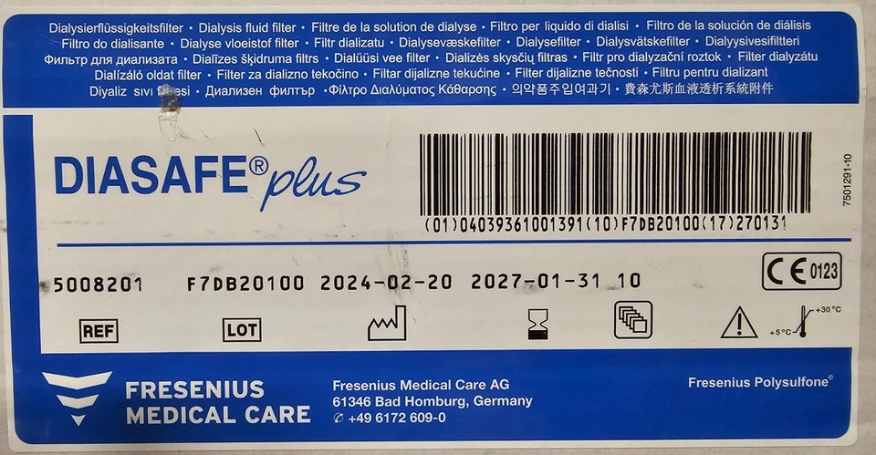Fresenius Hemodiálise Máquina Diasafe Plus Filtro Fluido 5008201 - VENDEDOR DOS EUA - Imagem 3 de 4
