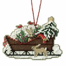 Mill Hill Woodland Sleigh Christmas Beaded Cross Stitch Ornament Kit MH161735
