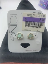 Claire's Icing Teal Leaf Earrings Sensitive Solutions CL