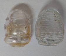 2 Vintage Glass Birdcage Bird Feeders 3" Hendryx