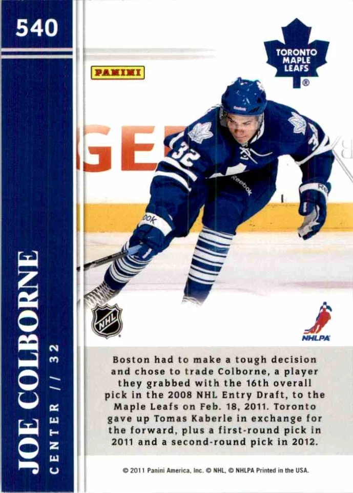 2011-12 Score Hot Rookies Joe Colborne RC RC #540 - Image 2 of 2