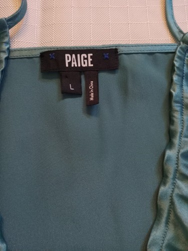 Paige Womens Size L / Green 100% Si1lk Tops - Picture 3 of 6