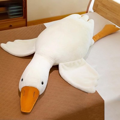 33.5 Inches Goose Stuffed Animal Stuffed Goose Plush White Swan Throw Pillow ...