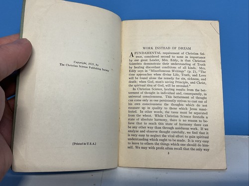 Work Instead Of Dream - The Christian Science Publishing Society - 1935 Booklet - Imagen 3 de 6