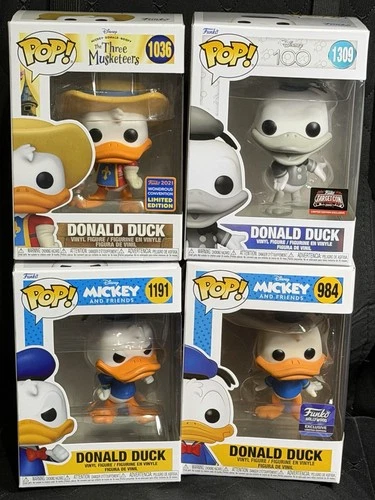 Funko Pop Donald Duck Bundle 4 Wondrous TargetCon Hollywood Disney EXCLUSIVES