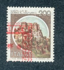 Sello Castelli d'Italia Castello di Cerro al Volturno 1980 200 liras