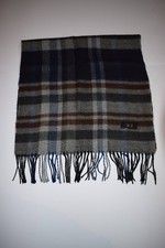 DAKS scarf classic grey and blue check