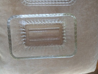Vintage 1930 s Butter Dish-Clear Ribbed Glass- Made to Hold 1 Pound Of Butter
