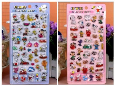 Peanuts Jewelry Drop Snoopy Woodstock 3D Gel Sticker 2 Pack Bonbon Style   Pb