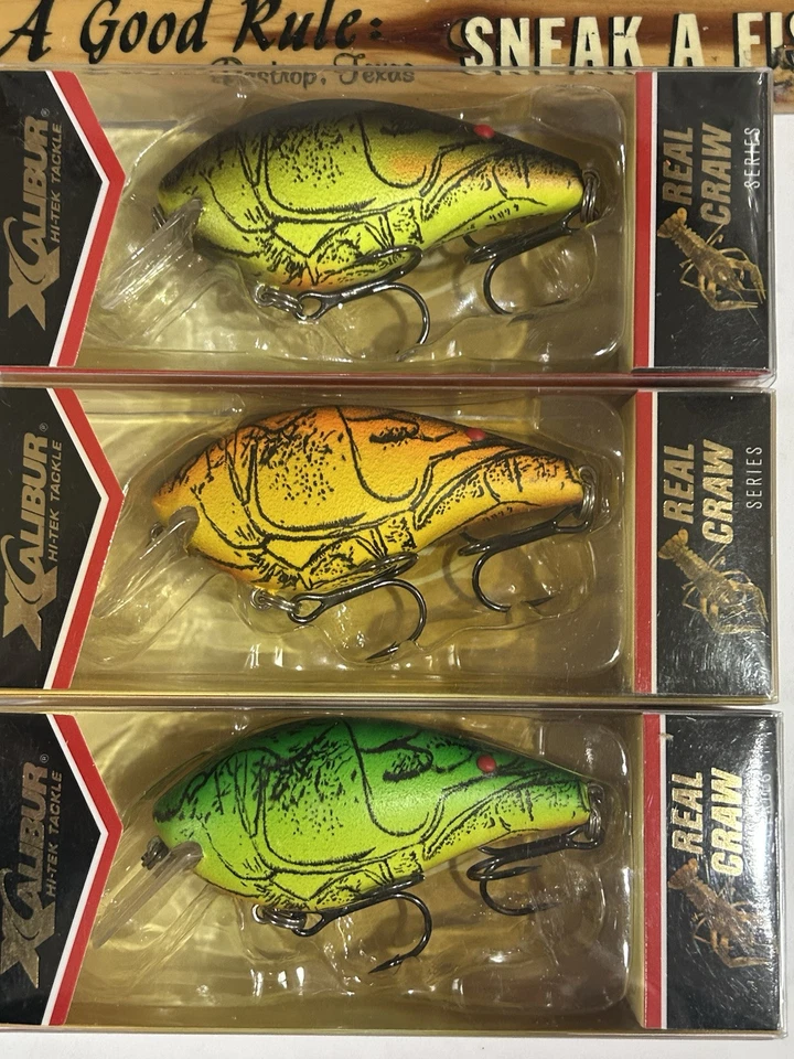ЛОТ ИЗ 3 старых приманок xcalibur серии real craw xcs200 5/8 унций бесшумные 3 ЦВЕТА. - Изображение 2 из 3