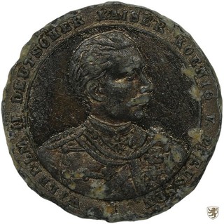 DEUTSCHES REICH Medaille 1888 Regierungsantritt Kaiser Wilhlem II. Belegstück