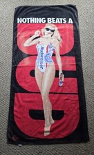 Serviette de plage vintage années 90 Budweiser rouge noir modèle rien ne vaut un bourgeon anheuser