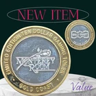 Vintage .999 Fine Silver $10 Gaming Casino Token, Montery Room Gold Coast