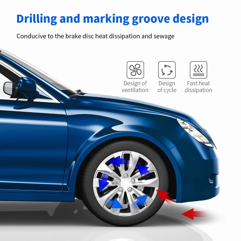 Pastillas de rotores de freno de disco perforados delanteros traseros para Subaru Forester 2014-2018 2,0 L Foto 4 de 4