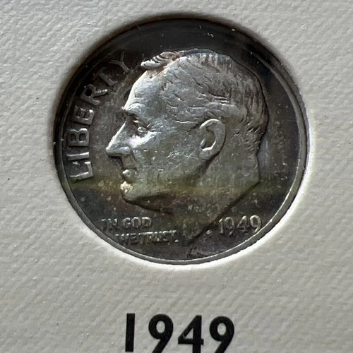 1949 P Roosevelt Dime 90% Silver … Hard to Find in Probably AU
