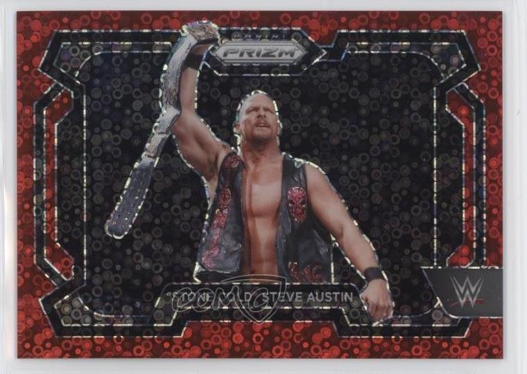 2024 Panini Prizm WWE Red Under Card Prizm /99 Stone Cold Steve Austin #14 HOF