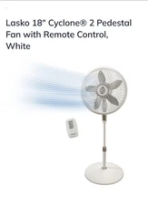 Lasko Cyclone 2 Fan White with Remote Control 3 Speeds 40 Inch