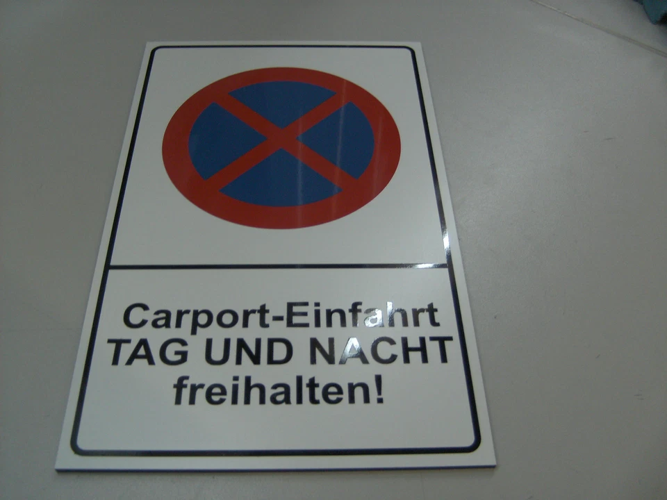 SINO Carport Einfahrt freihalten Schild 180 x 290 x 4 mm Parkplatz - Schild