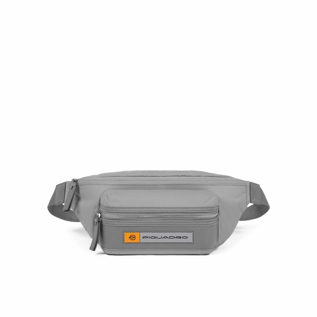 Man belt bag Piquadro PQ Bios CA2174BIO/GR small purse grey fabric waist  pouch for sale online | eBay