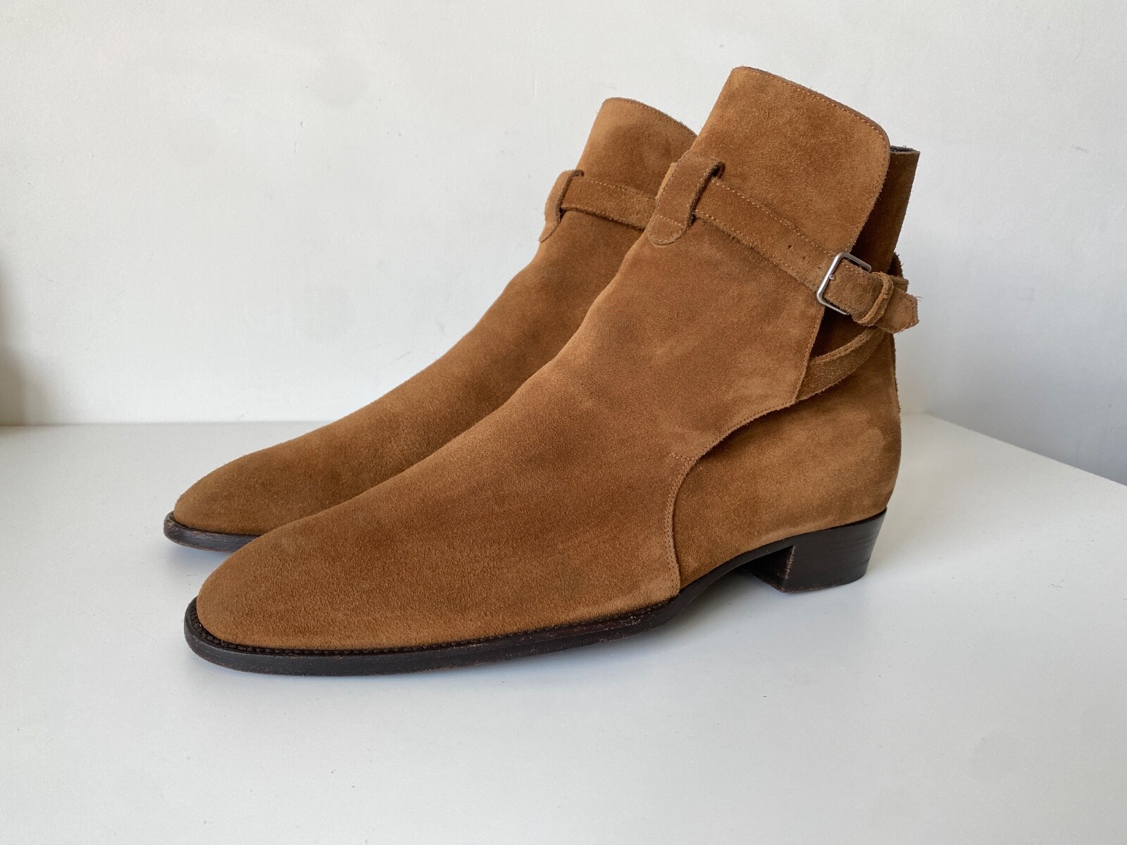 €1.190 Saint Laurent Paris stivali scamosciati 42 5 US9 5 UK8 5